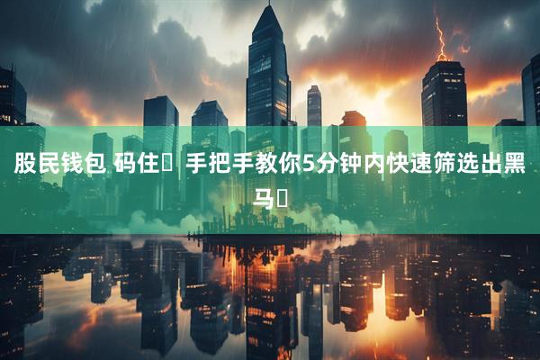 股民钱包 码住❗手把手教你5分钟内快速筛选出黑马❗