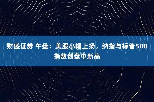 财盛证券 午盘：美股小幅上扬，纳指与标普500指数创盘中新高