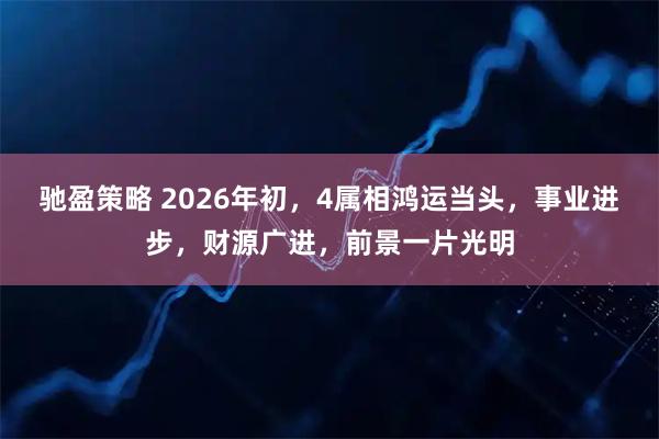 驰盈策略 2026年初，4属相鸿运当头，事业进步，财源广进，前景一片光明