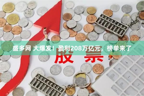 盛多网 大爆发!盈利208万亿元,榜单来了